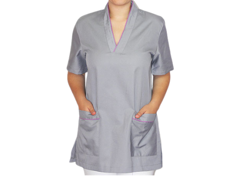 Bata com vivo cor cinzenta Bata com vivo cor cinzenta - Lares de Idosos e Clinicas