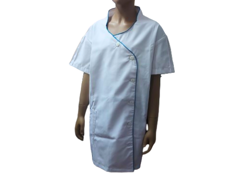 Bata clássica branca com vivo azul Bata clássica branca com vivo azul - Lares de Idosos e Clinicas
