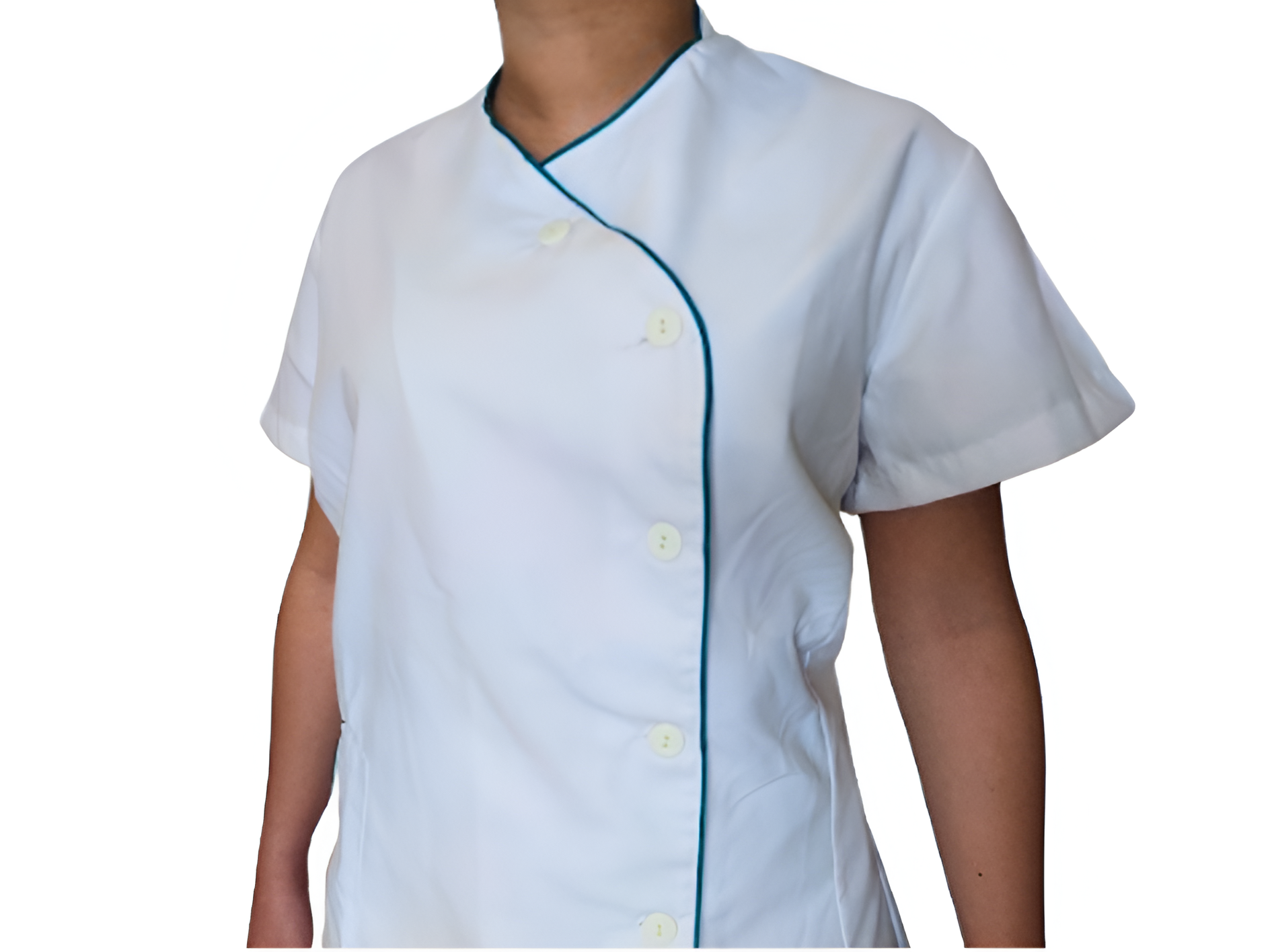 Bata clássica branca com vivo azul Bata clássica branca com vivo azul - Lares de Idosos e Clinicas