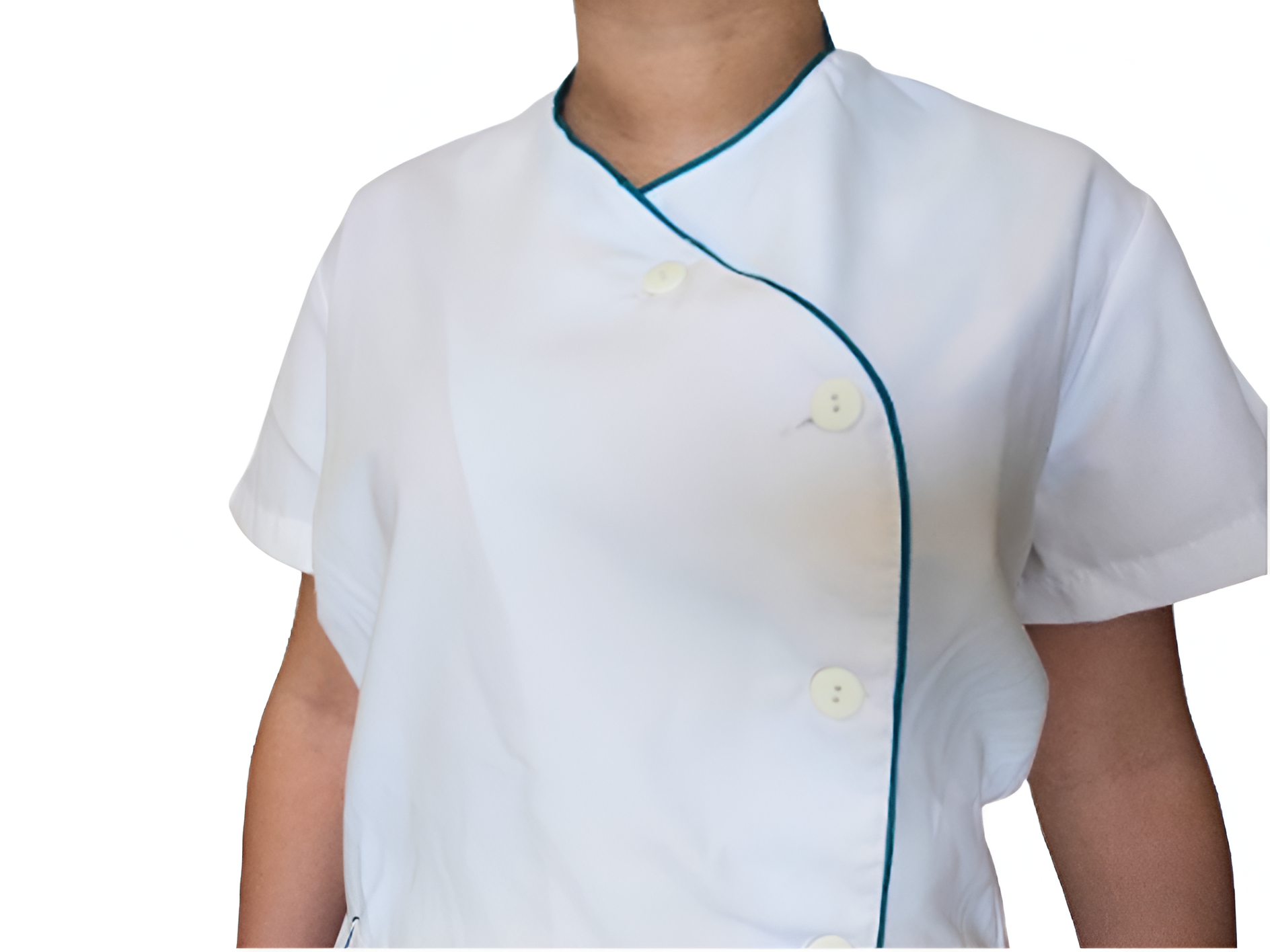 Bata clássica branca com vivo azul Bata clássica branca com vivo azul - Lares de Idosos e Clinicas