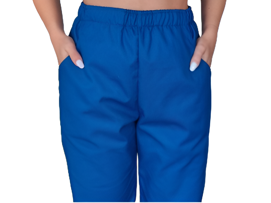Calças com elástico cor azul Calças com elástico cor azul - Estética